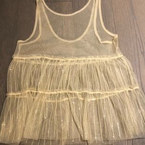 Tulle tank top with sequins